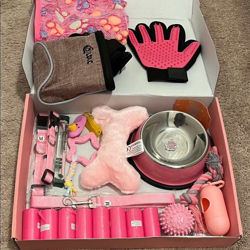 Pink Pet Kit with Glove and Toys in Beautiful Pink Box - Picture 11 of 11
